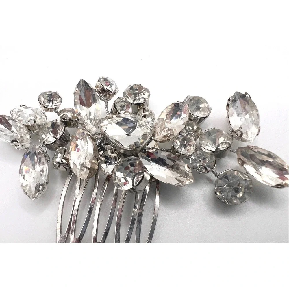 Large Vintage Rhinestone Bridal Wedding Prom Pageant Hair Comb Updo